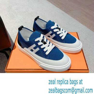 Hermes Knit and calfskin Deep Women/Men Sneakers 01 2023 - Click Image to Close