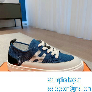 Hermes Knit and calfskin Deep Women/Men Sneakers 01 2023