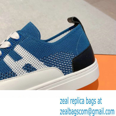 Hermes Knit and calfskin Deep Women/Men Sneakers 01 2023