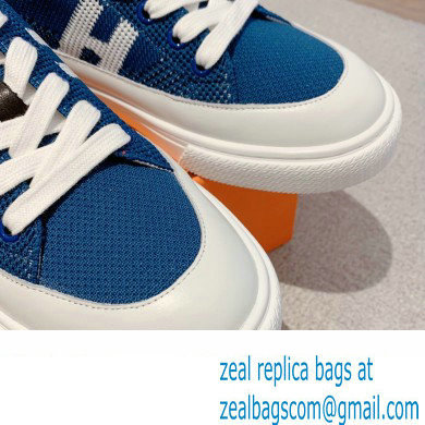 Hermes Knit and calfskin Deep Women/Men Sneakers 01 2023 - Click Image to Close