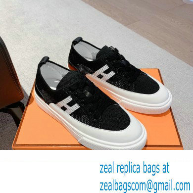 Hermes Knit and calfskin Deep Women/Men Sneakers 02 2023 - Click Image to Close