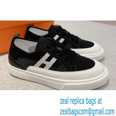 Hermes Knit and calfskin Deep Women/Men Sneakers 02 2023 - Click Image to Close