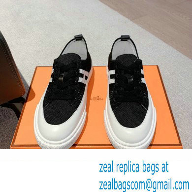 Hermes Knit and calfskin Deep Women/Men Sneakers 02 2023