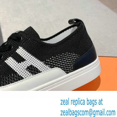 Hermes Knit and calfskin Deep Women/Men Sneakers 02 2023 - Click Image to Close