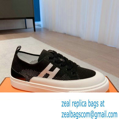 Hermes Knit and calfskin Deep Women/Men Sneakers 02 2023