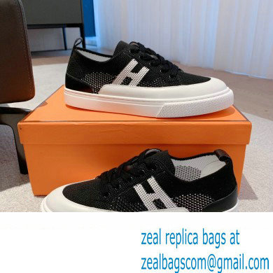 Hermes Knit and calfskin Deep Women/Men Sneakers 02 2023