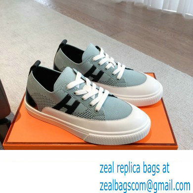 Hermes Knit and calfskin Deep Women/Men Sneakers 04 2023