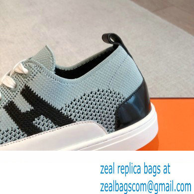 Hermes Knit and calfskin Deep Women/Men Sneakers 04 2023 - Click Image to Close