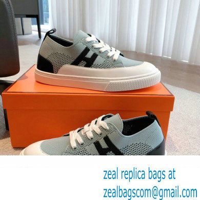 Hermes Knit and calfskin Deep Women/Men Sneakers 04 2023 - Click Image to Close