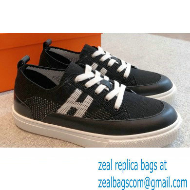 Hermes Knit and calfskin Deep Women/Men Sneakers 05 2023 - Click Image to Close