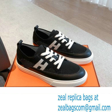 Hermes Knit and calfskin Deep Women/Men Sneakers 05 2023 - Click Image to Close