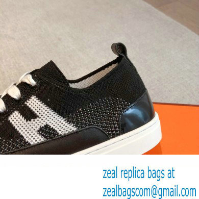 Hermes Knit and calfskin Deep Women/Men Sneakers 05 2023 - Click Image to Close