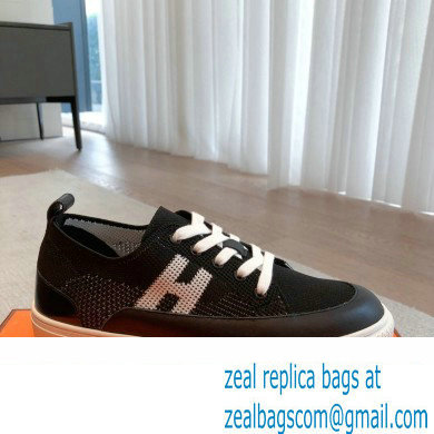 Hermes Knit and calfskin Deep Women/Men Sneakers 05 2023