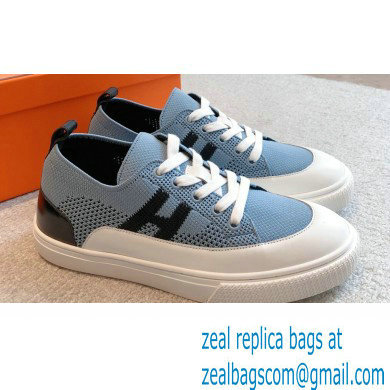 Hermes Knit and calfskin Deep Women/Men Sneakers 06 2023