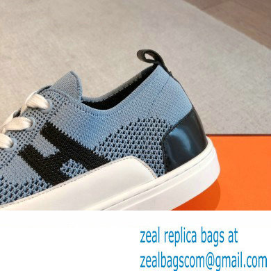 Hermes Knit and calfskin Deep Women/Men Sneakers 06 2023 - Click Image to Close