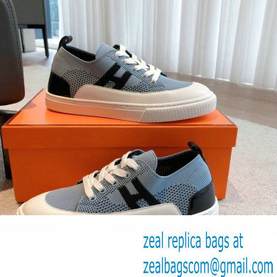 Hermes Knit and calfskin Deep Women/Men Sneakers 06 2023 - Click Image to Close