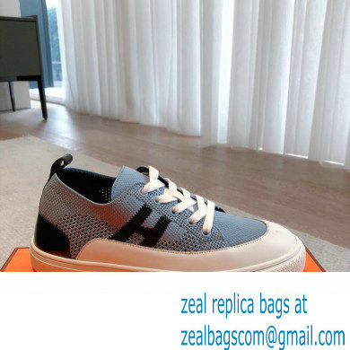 Hermes Knit and calfskin Deep Women/Men Sneakers 06 2023 - Click Image to Close