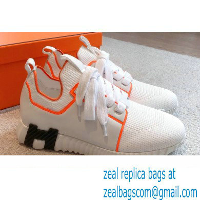 Hermes Knit and calfskin Depart Women/Men Sneakers 02 2023 - Click Image to Close