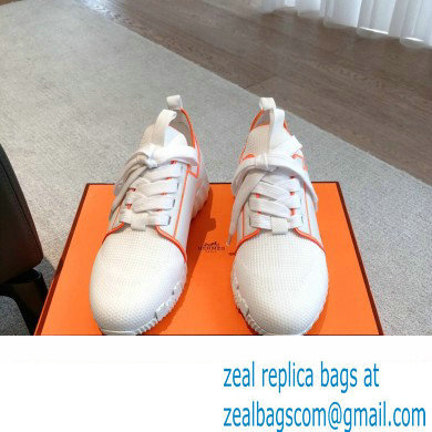 Hermes Knit and calfskin Depart Women/Men Sneakers 02 2023 - Click Image to Close