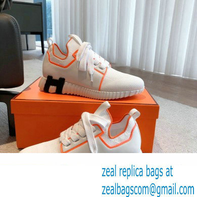 Hermes Knit and calfskin Depart Women/Men Sneakers 02 2023