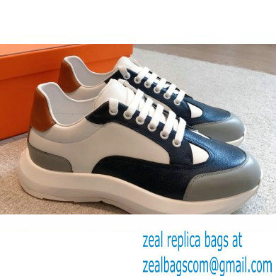 Hermes fabric and calfskin Gramme Men's Sneakers 08 2023 - Click Image to Close