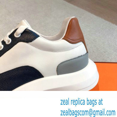 Hermes fabric and calfskin Gramme Men's Sneakers 08 2023 - Click Image to Close