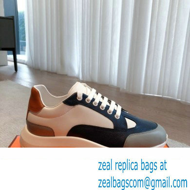 Hermes fabric and calfskin Gramme Men's Sneakers 08 2023