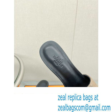 Hermes heel 5CM Giulia sandal in calfskin SUEDE GRAY 2023 - Click Image to Close