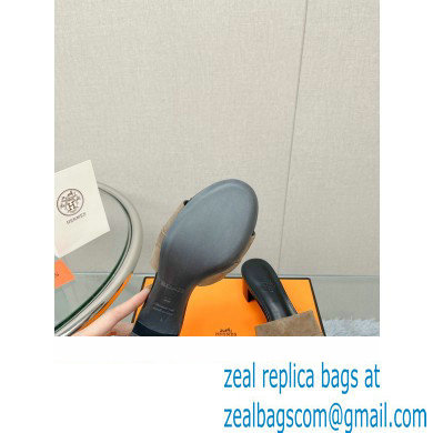 Hermes heel 5CM Giulia sandal in calfskin SUEDE GRAY 2023