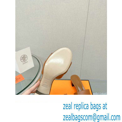 Hermes heel 5CM Giulia sandal in calfskin TAN 2023