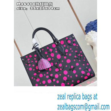 LV x YK OnTheGo MM TOTE BAG M46418 NOIR FUCHSIA 2023