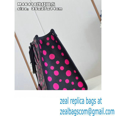 LV x YK OnTheGo MM TOTE BAG M46418 NOIR FUCHSIA 2023