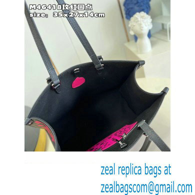 LV x YK OnTheGo MM TOTE BAG M46418 NOIR FUCHSIA 2023