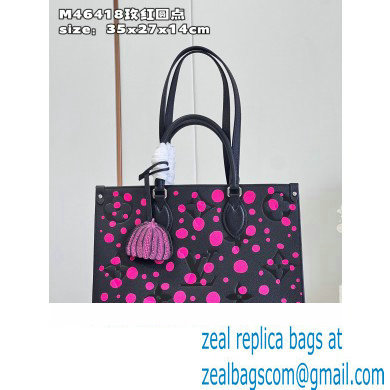 LV x YK OnTheGo MM TOTE BAG M46418 NOIR FUCHSIA 2023