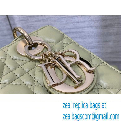 Lady Dior Small Bag in Cannage Lambskin Ethereal Green 2023