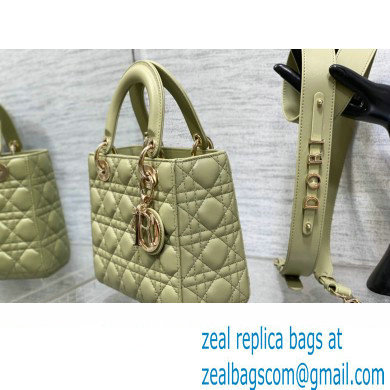 Lady Dior Small Bag in Cannage Lambskin Ethereal Green 2023