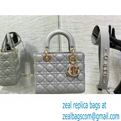 Lady Dior Small Bag in Cannage Lambskin gray 2023