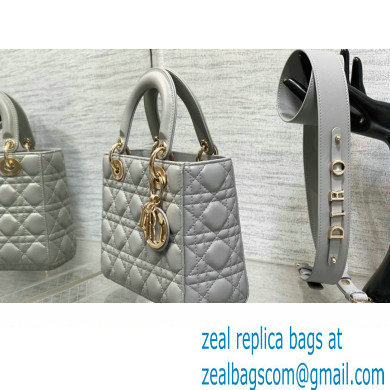 Lady Dior Small Bag in Cannage Lambskin gray 2023