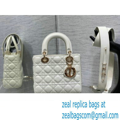 Lady Dior Small Bag in Cannage Lambskin white 2023