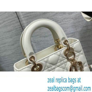 Lady Dior Small Bag in Cannage Lambskin white 2023