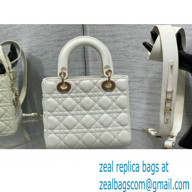 Lady Dior Small Bag in Cannage Lambskin white 2023