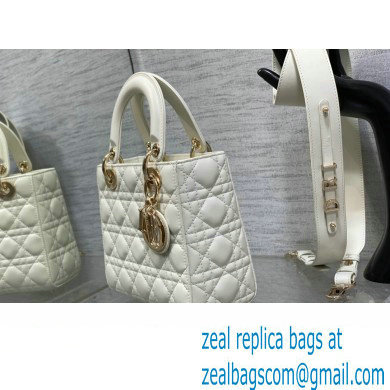 Lady Dior Small Bag in Cannage Lambskin white 2023