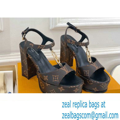 Louis Vuitton Heel 11cm Platform 4cm Sandals Monogram with LV Initials chain 2023