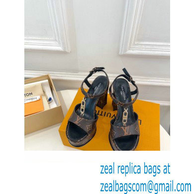 Louis Vuitton Heel 11cm Platform 4cm Sandals Monogram with LV Initials chain 2023