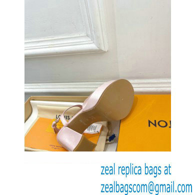 Louis Vuitton Heel 11cm Platform 4cm Sandals Satin Pink with LV Initials chain 2023