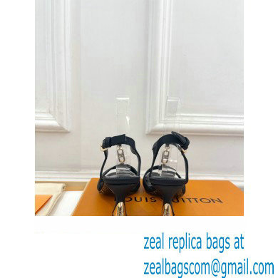 Louis Vuitton Heel 6.5cm Sparkle Sandals Satin Black with LV Initials chain 2023