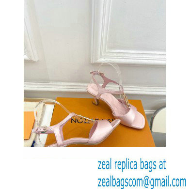 Louis Vuitton Heel 6.5cm Sparkle Sandals Satin Pink with LV Initials chain 2023