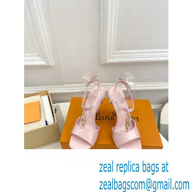 Louis Vuitton Heel 9.5cm Sparkle Sandals Satin Pink with LV Initials chain 2023 - Click Image to Close