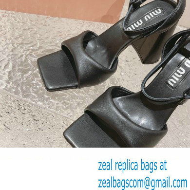 Miu Miu High Heel Leather sandals Black 2023