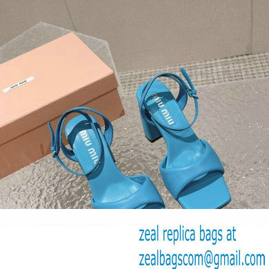Miu Miu High Heel Leather sandals Blue 2023 - Click Image to Close